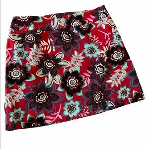 TALBOTS Red Floral A-Line Skirt - 18W